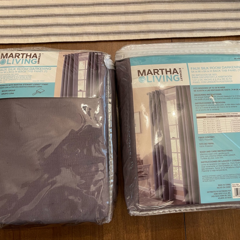 Martha Stewart Living set of 2 curtain panels